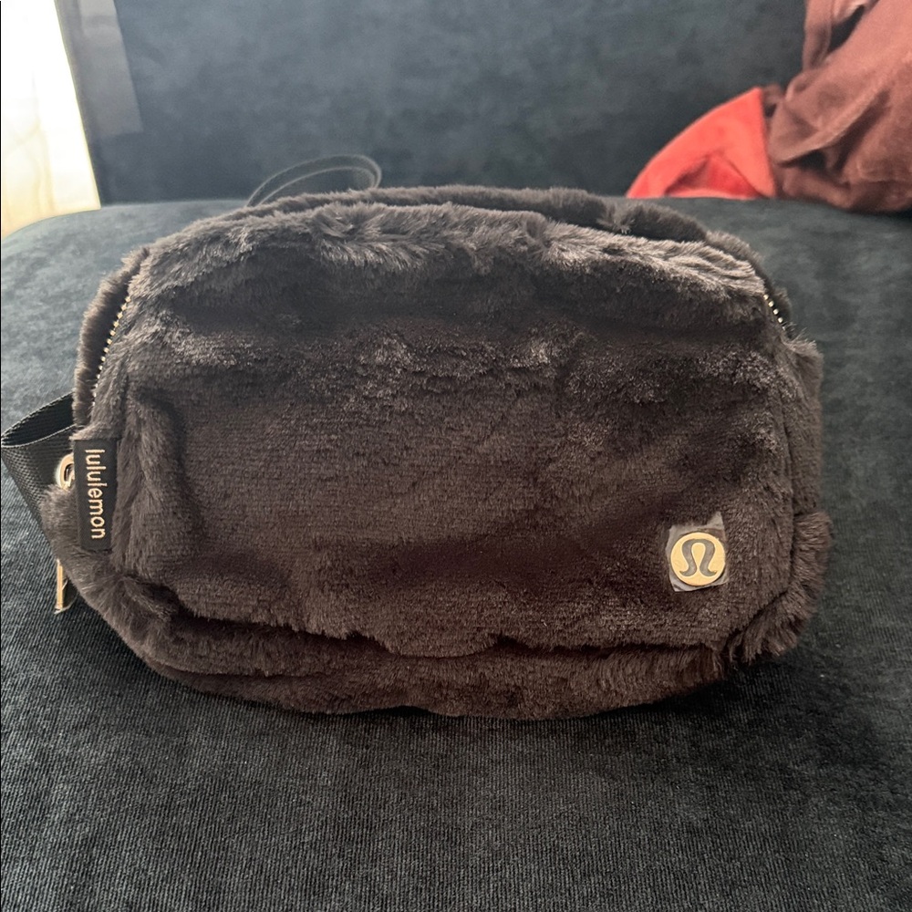 Lululemon Black Plush Fleece Belt Bag
